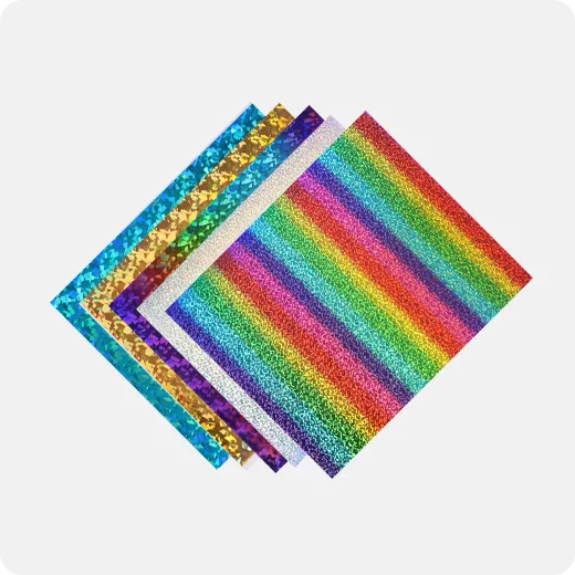 Holographic HTV vinyl Bundle - 12" x 10" 10 Pack (7 Assorted Colors)