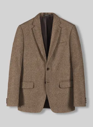 Irish Brown Herringbone Tweed Jacket