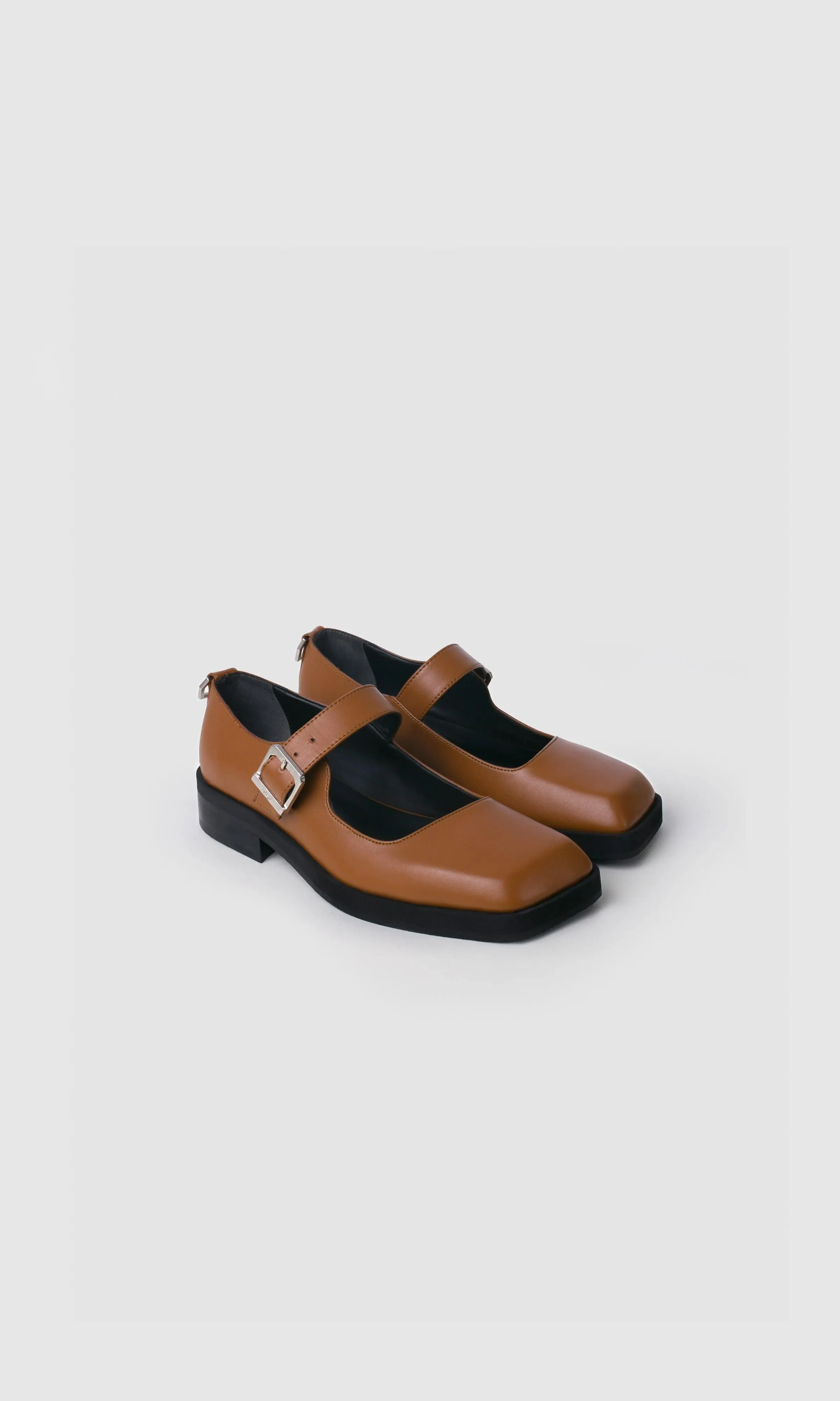 Jenny Apple Leather Square Toe Mary Janes | Ginger