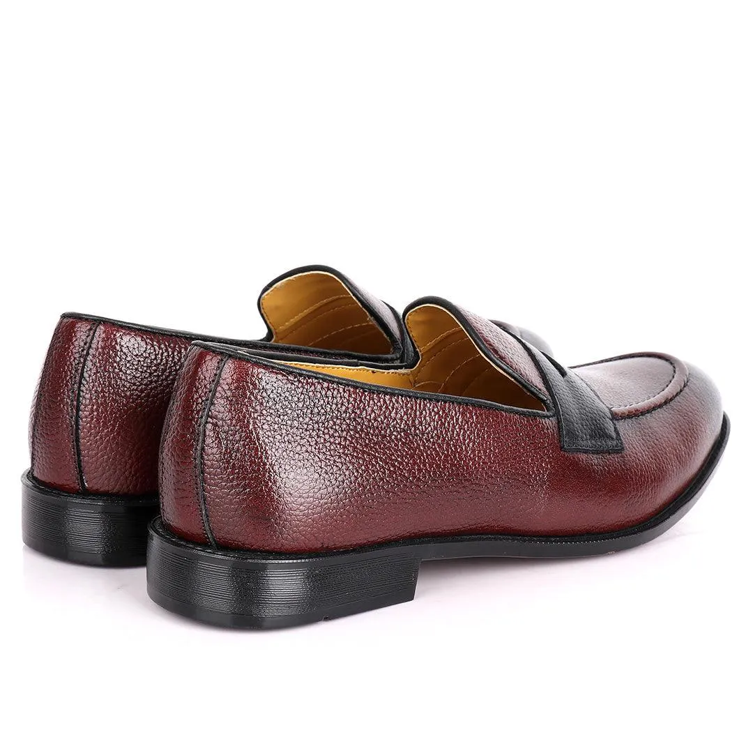 John Foster Wine Leather Loafers