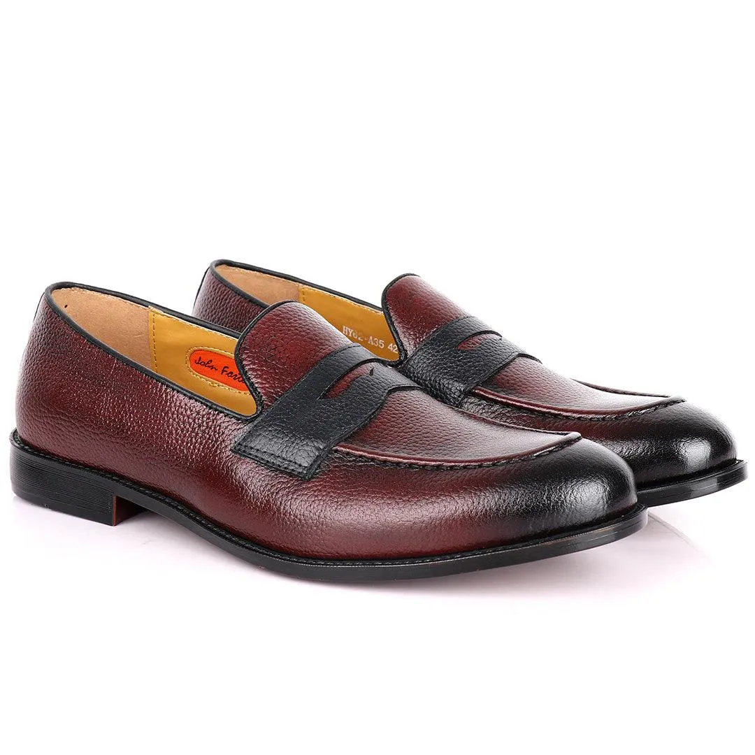 John Foster Wine Leather Loafers