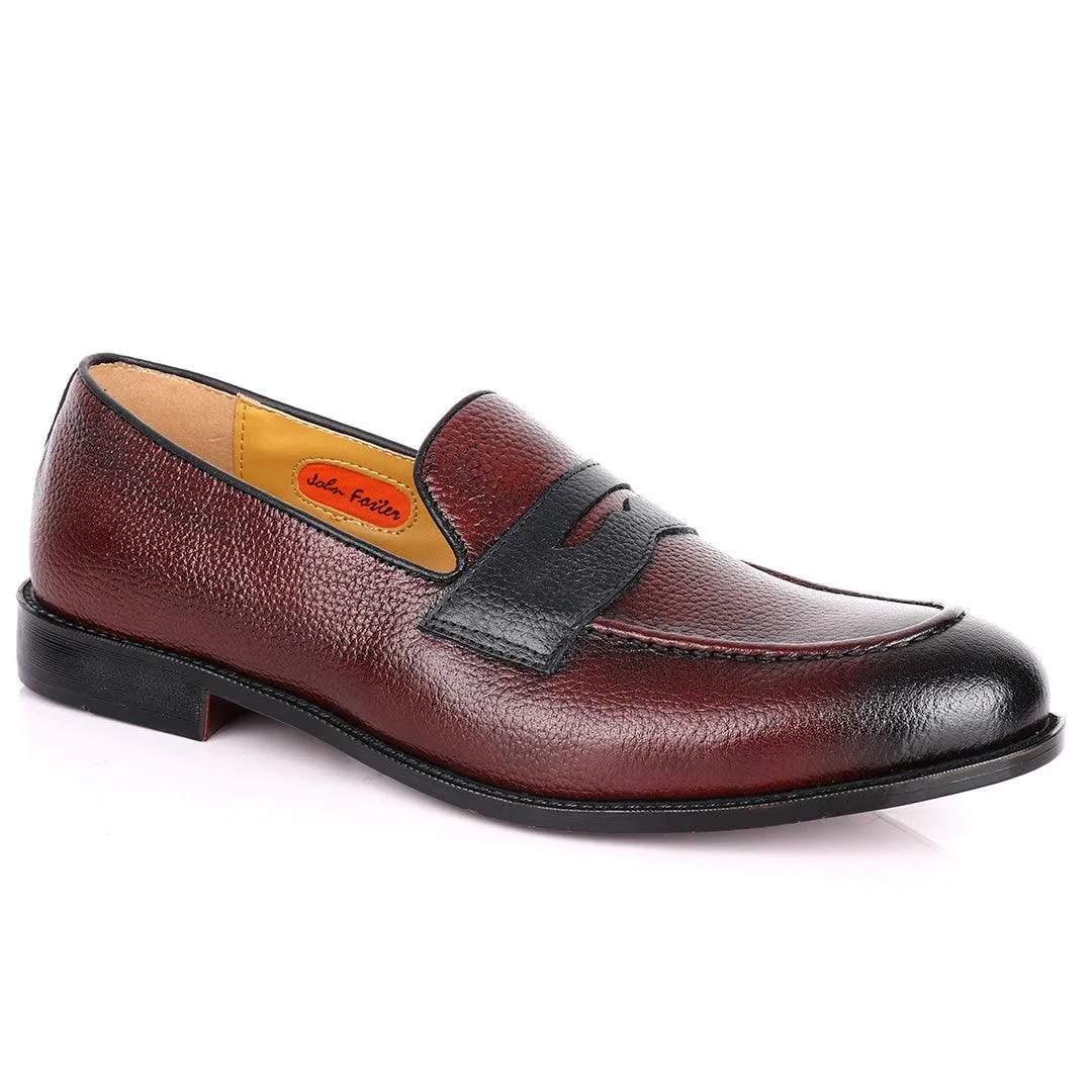 John Foster Wine Leather Loafers