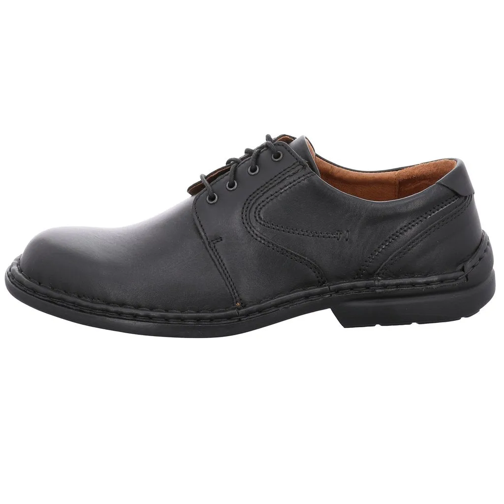 Josef Seibel Walt Schwarz Black Mens Lace Up Smart Leather Shoes