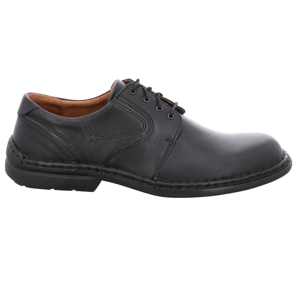 Josef Seibel Walt Schwarz Black Mens Lace Up Smart Leather Shoes