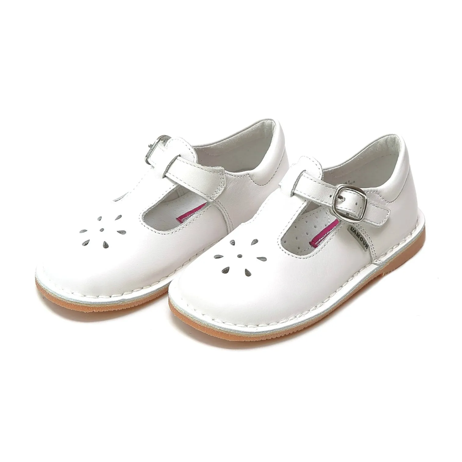 Joy Leather T-Strap Mary Jane - White