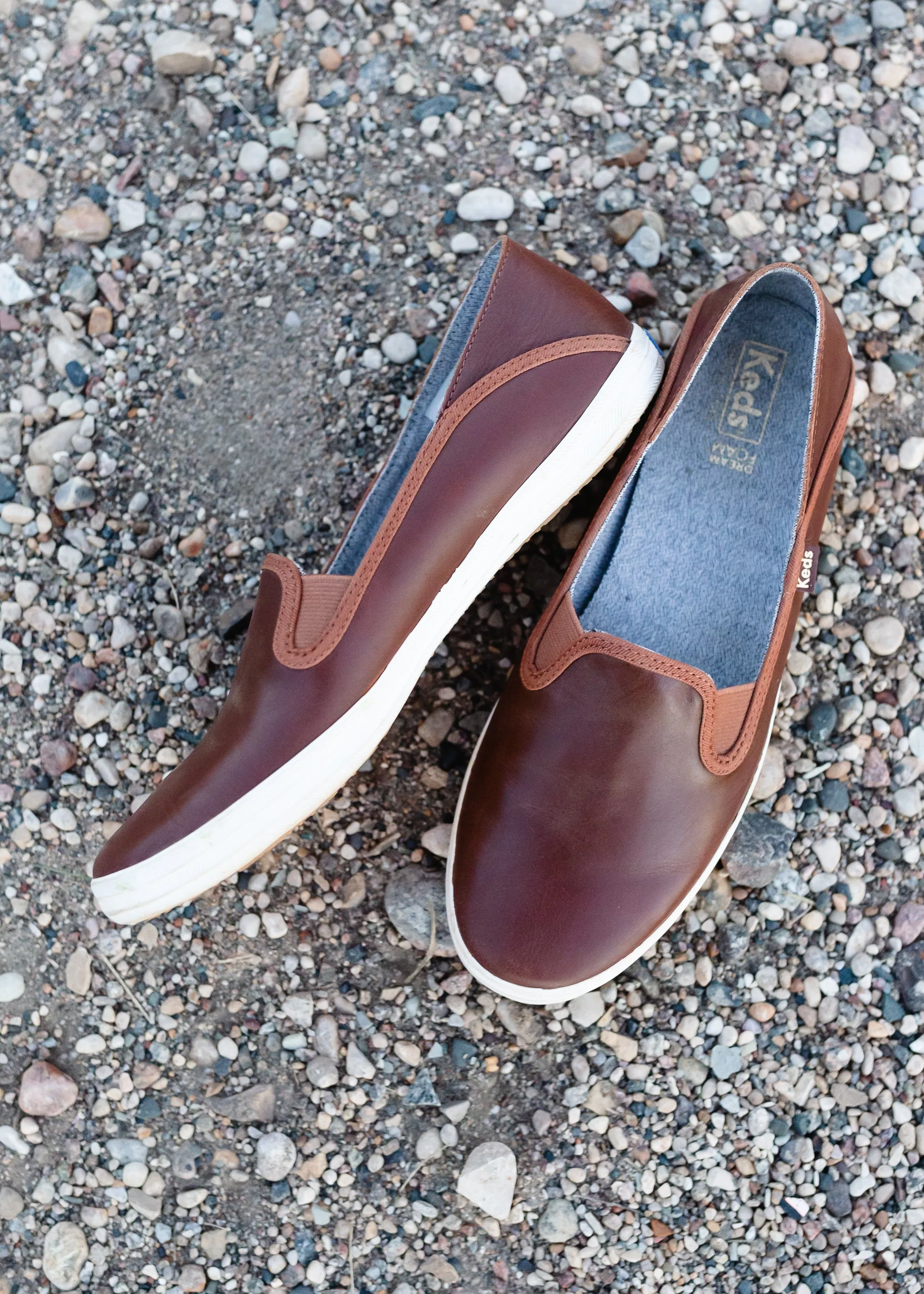 Keds Crashback Cognac Leather Slip on Shoes