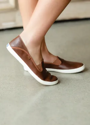 Keds Crashback Cognac Leather Slip on Shoes