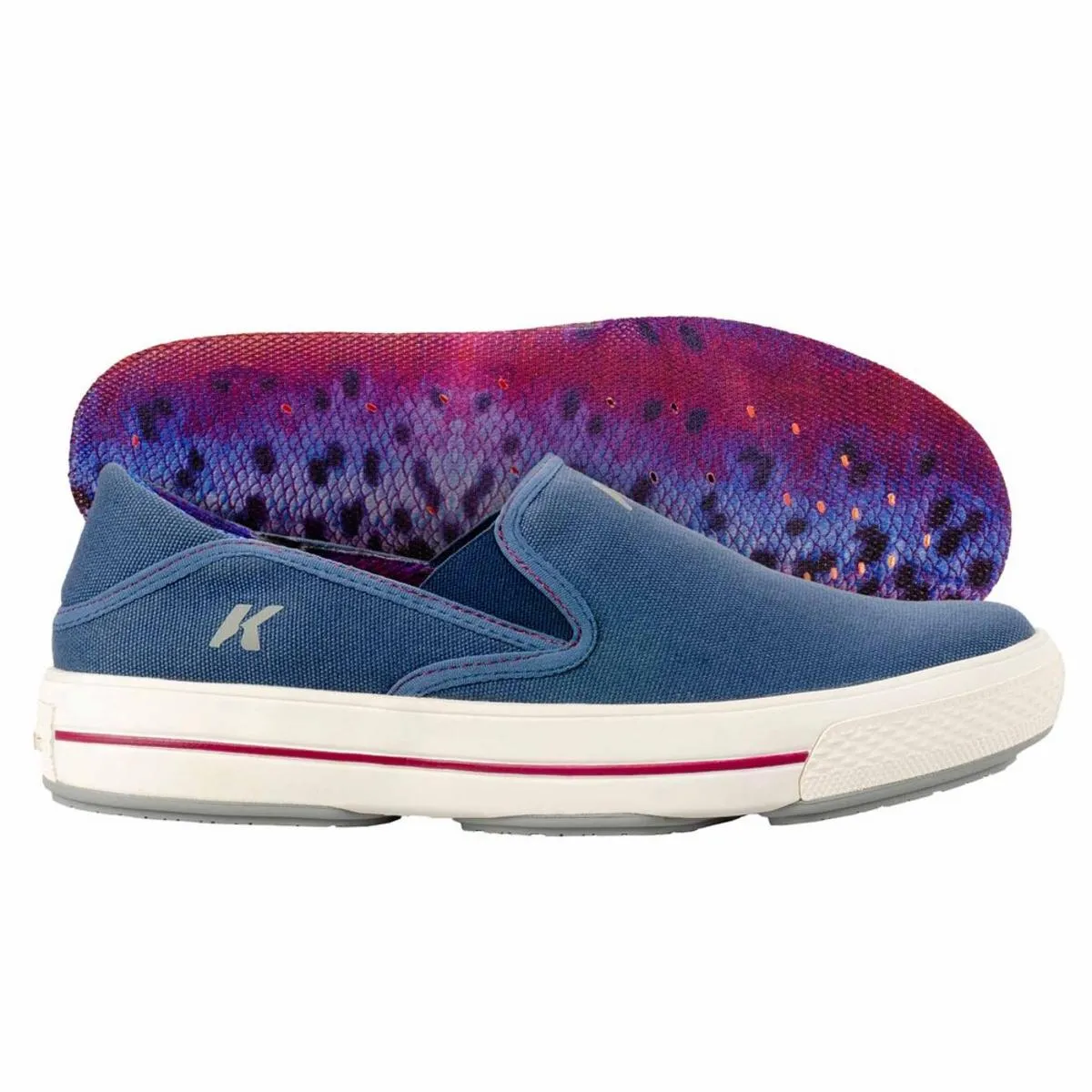 Korkers Women's Fish Moc Rainbow Trout with Fixed Kling-On Deck Soles