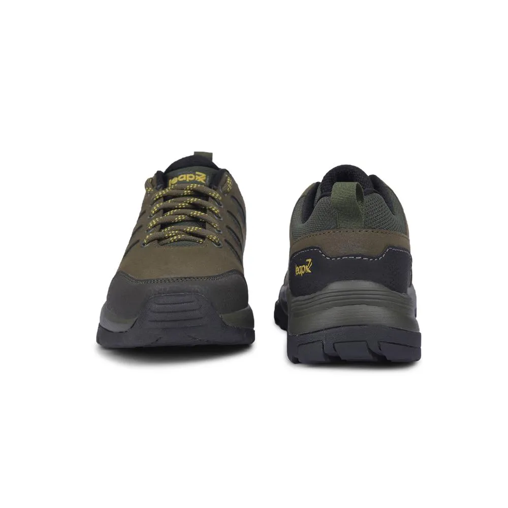 Leap7x Sports Trekking Olive Green Lacing Shoes For Men COLUMBO-1E By Liberty