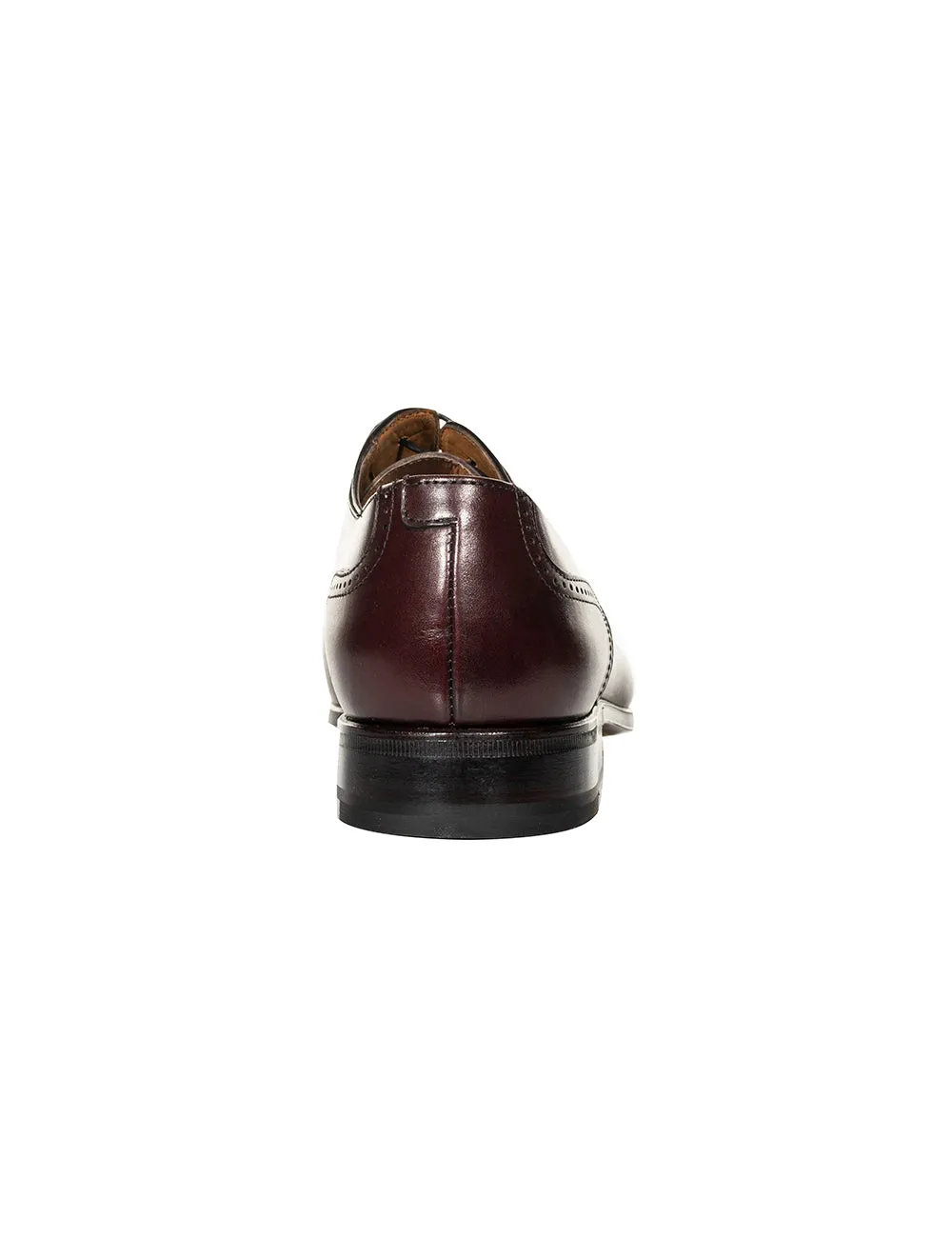 Leather Toe Cap Shoes Burgundy