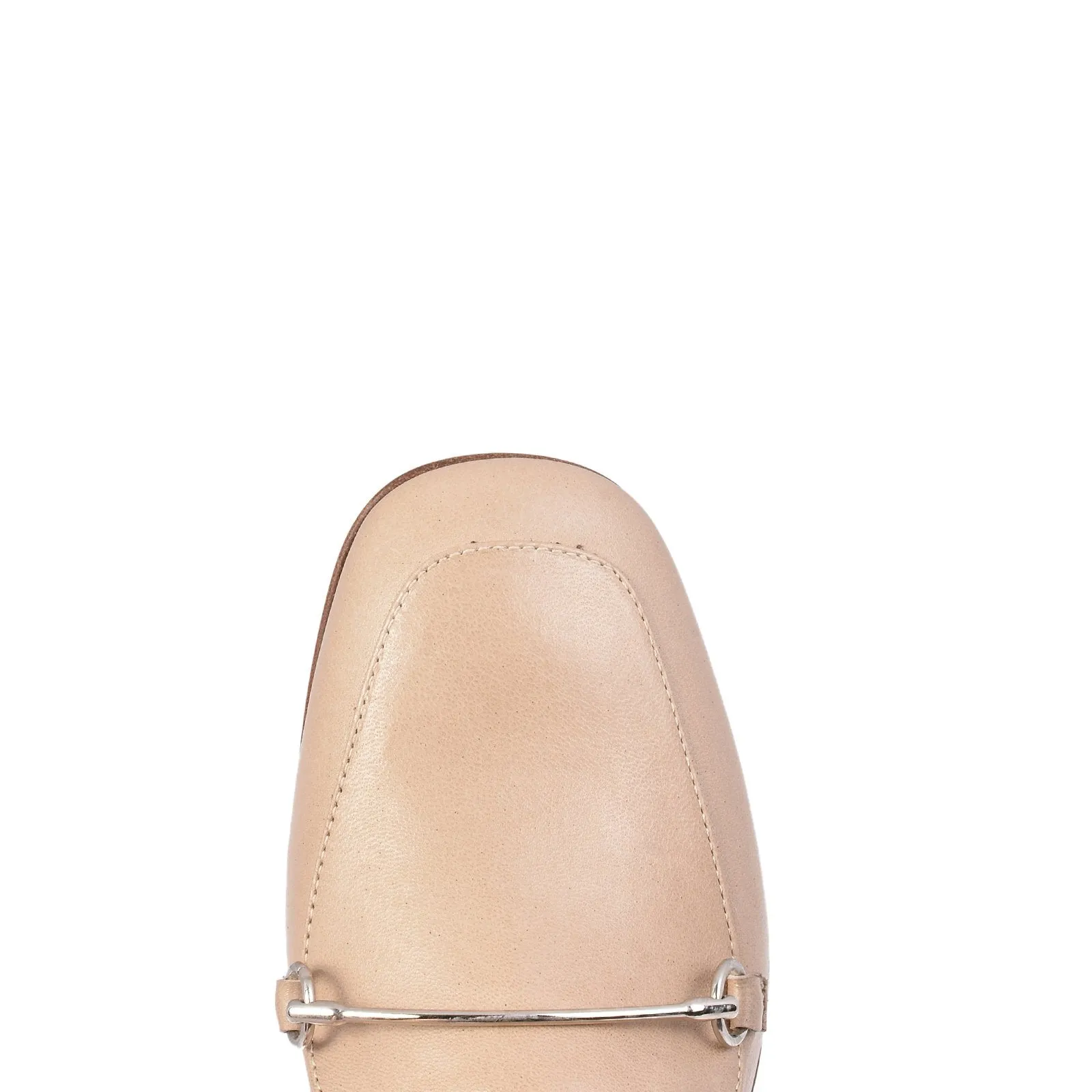 Lena Nude Leather Loafers