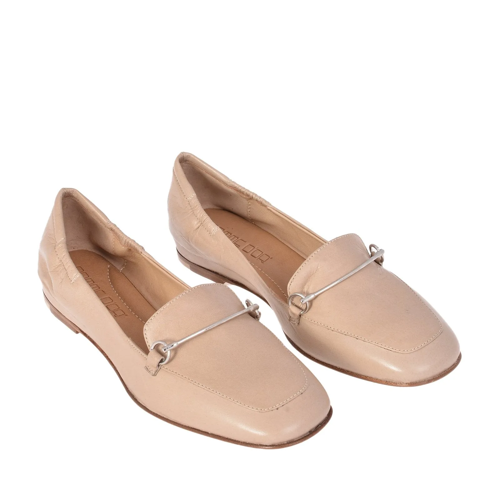 Lena Nude Leather Loafers