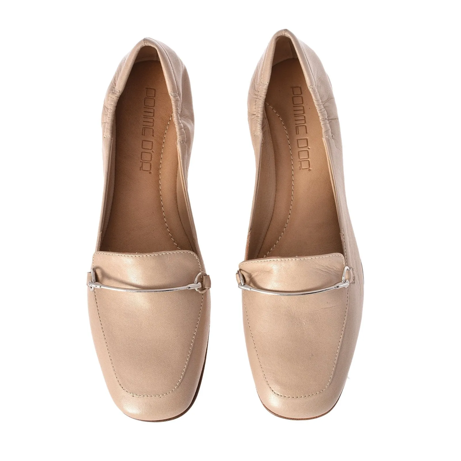 Lena Nude Leather Loafers