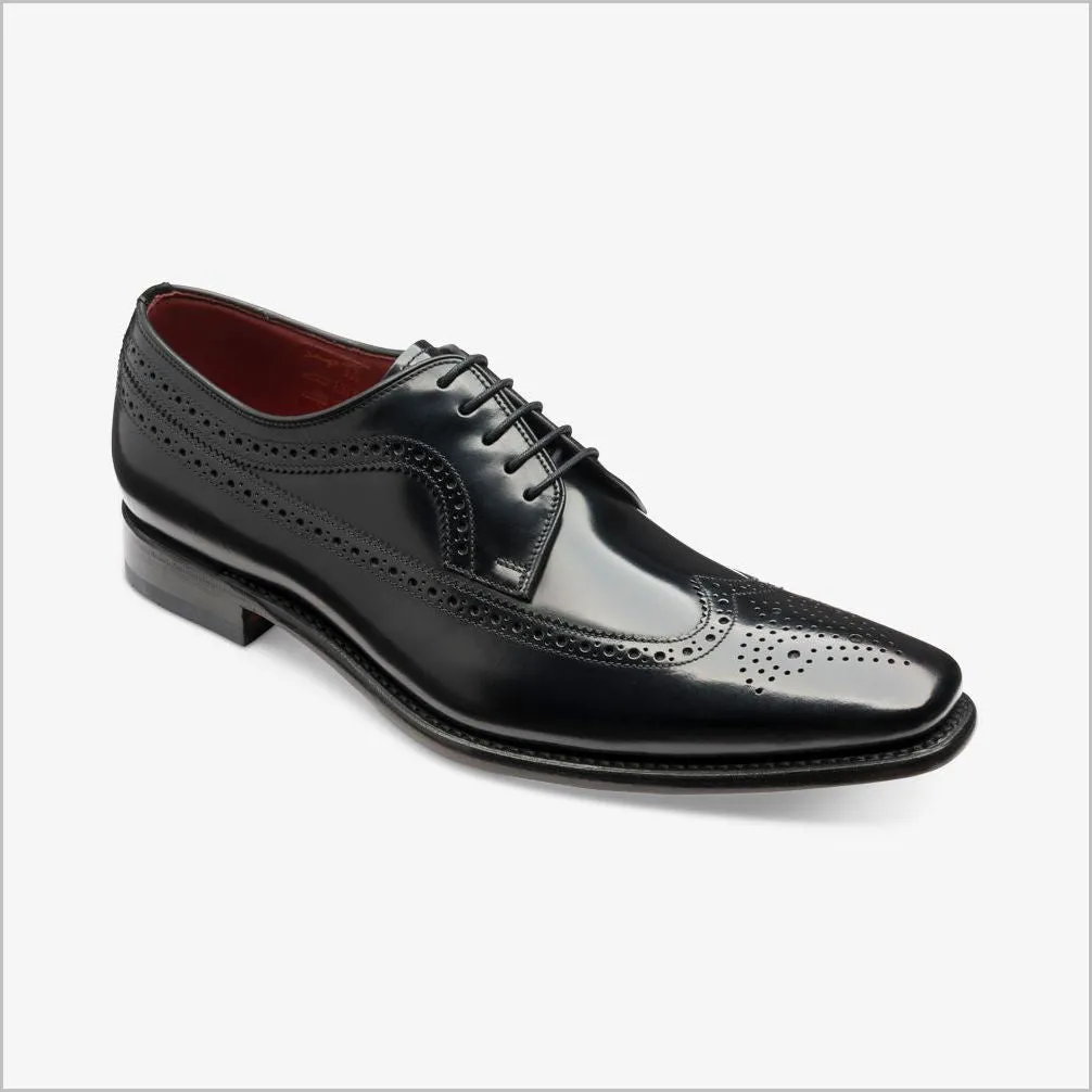 Loake Clint Black Wing Brogue Derby Shoe--