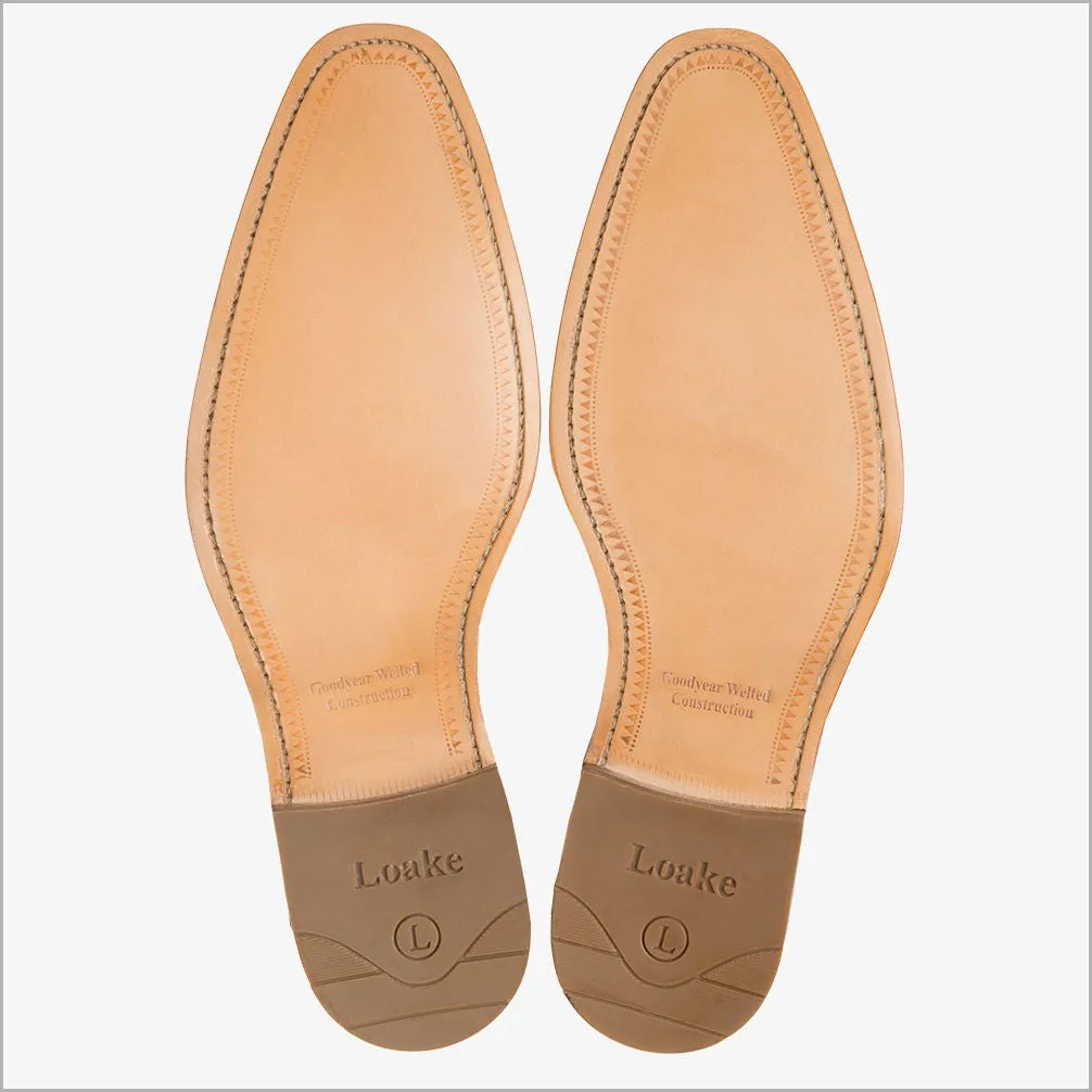 Loake Foley Tan Leather Semi Brogue Derby Shoe--