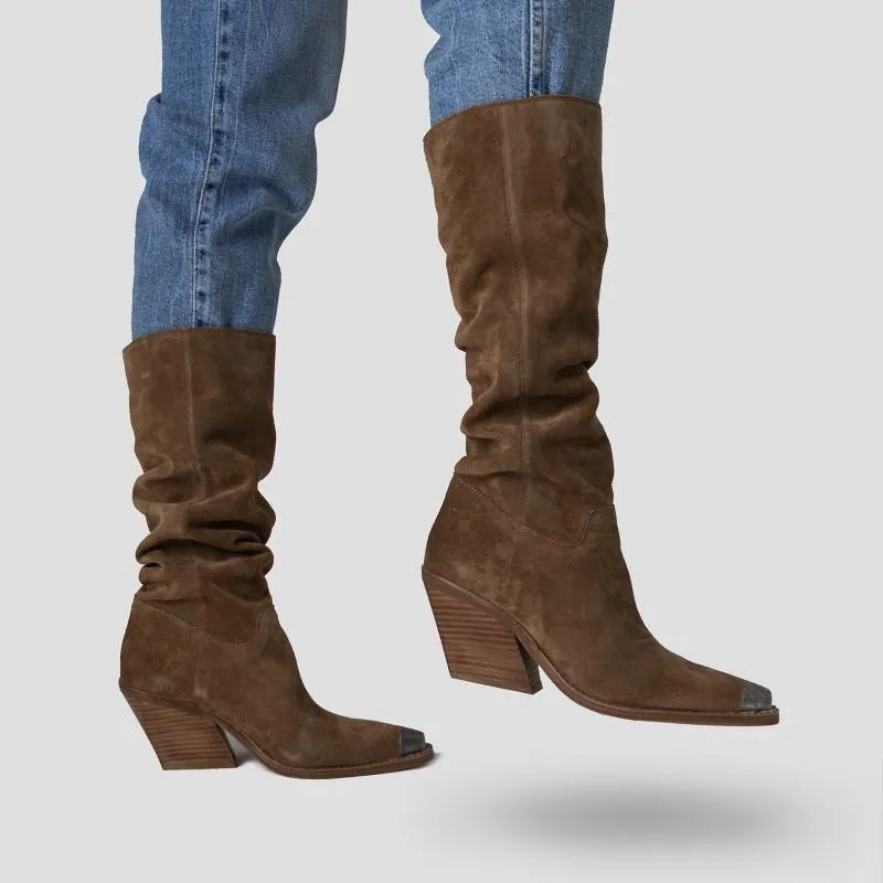 Low-Kole Suede Dark Western Boots