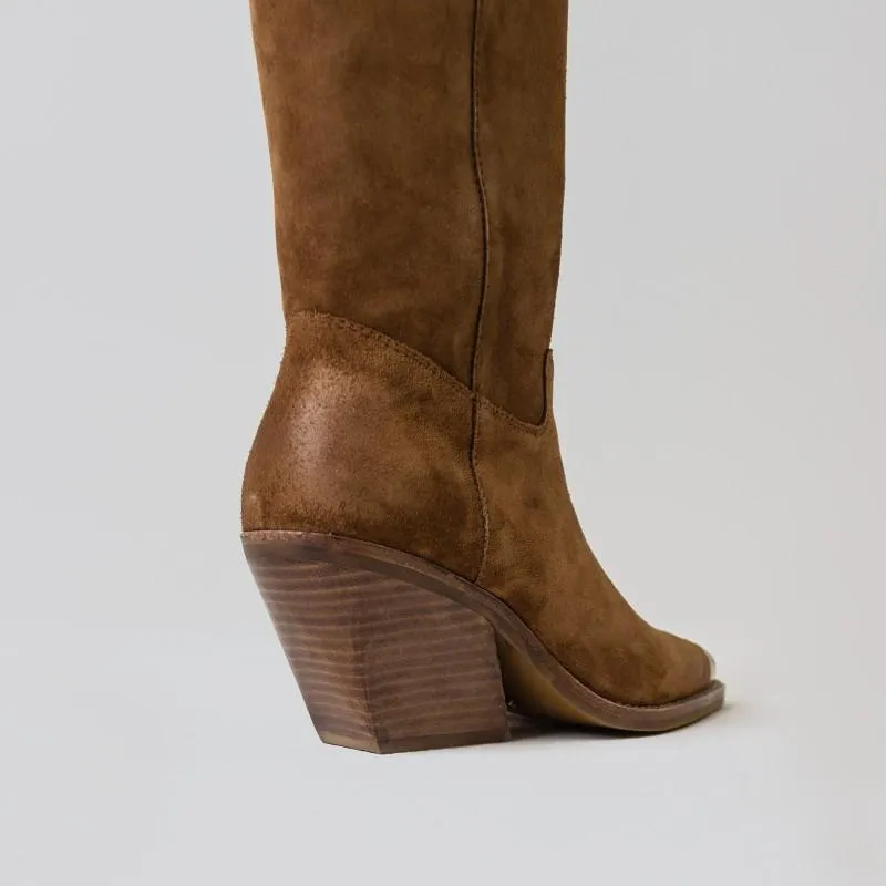 Low-Kole Suede Dark Western Boots