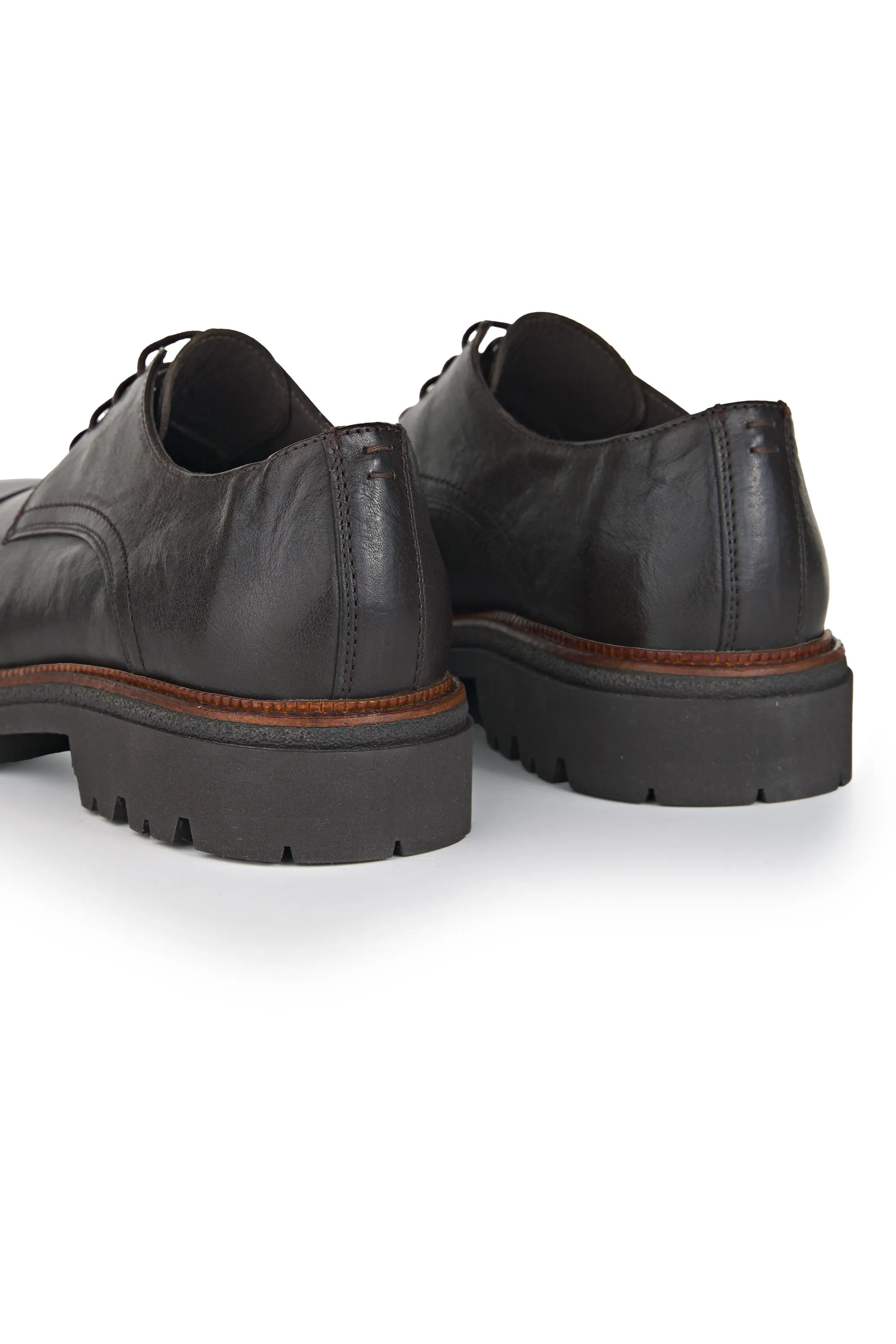 Lug Sole Leather Derby Shoes