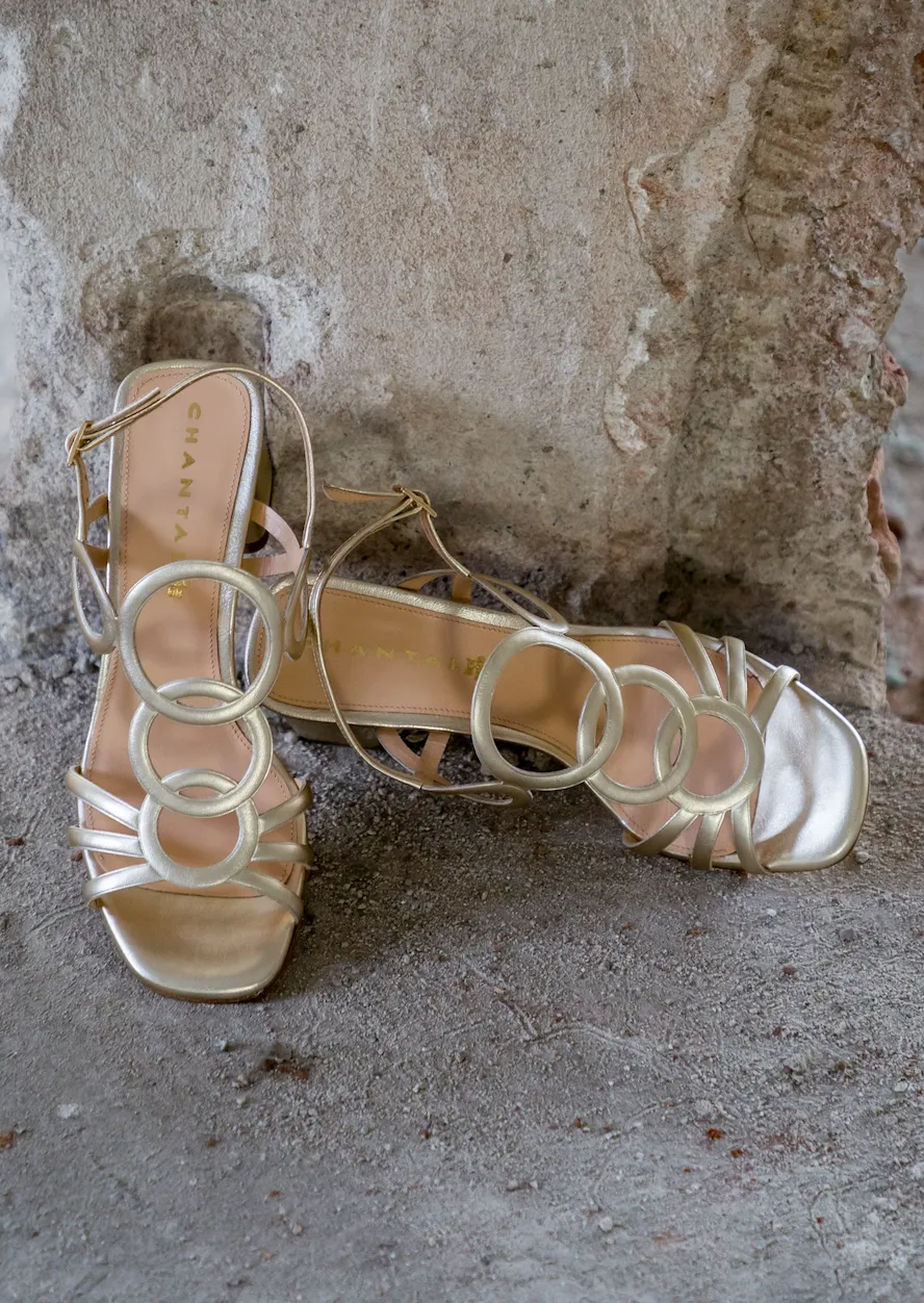 Luxor Gold Leather Sandals