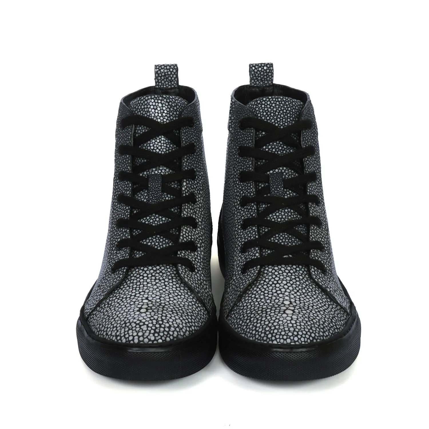 Luxurious Stingray Leather Sneakers with Black Sole