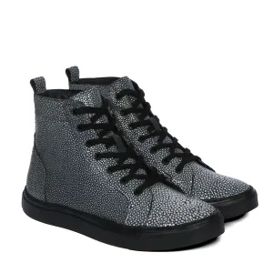 Luxurious Stingray Leather Sneakers with Black Sole