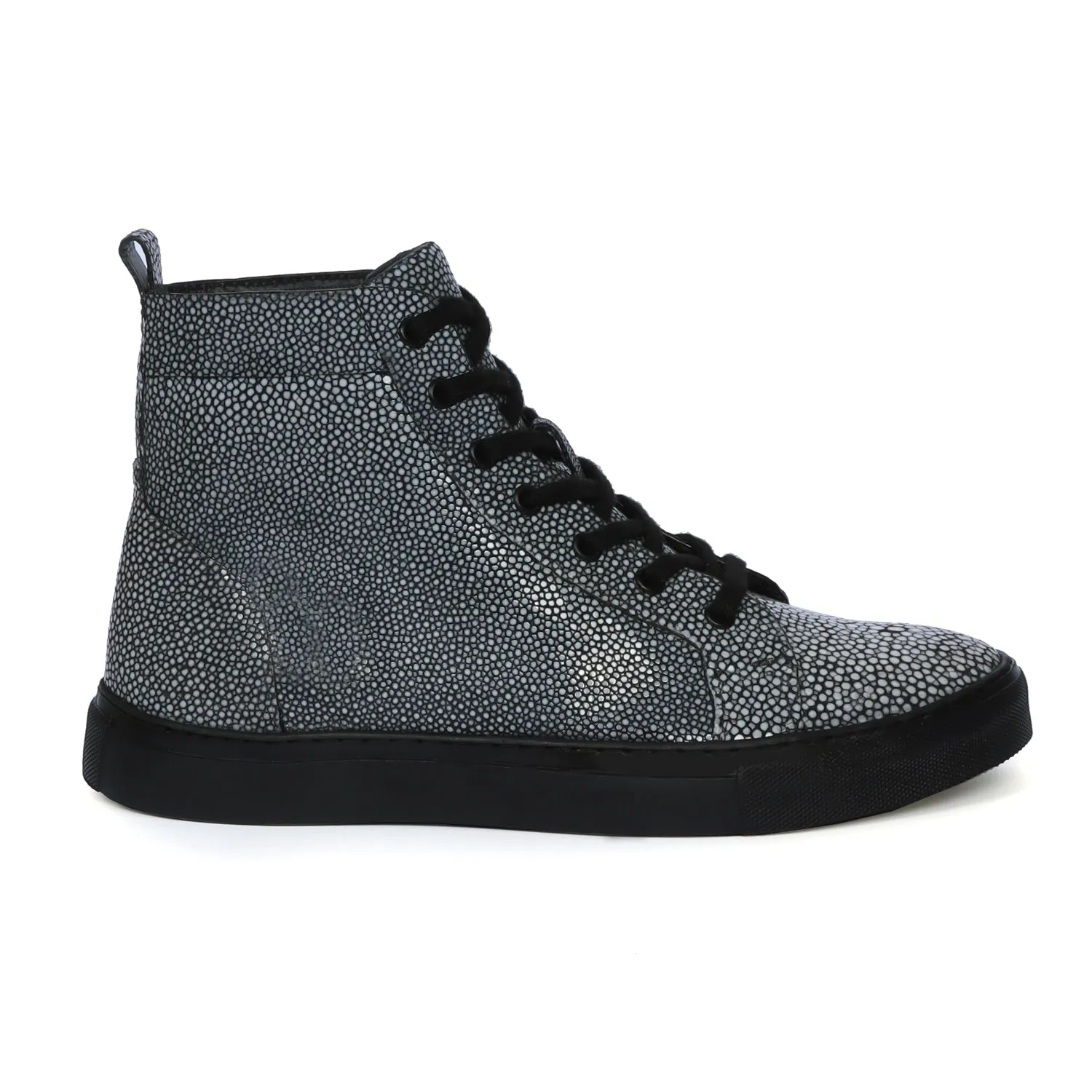 Luxurious Stingray Leather Sneakers with Black Sole