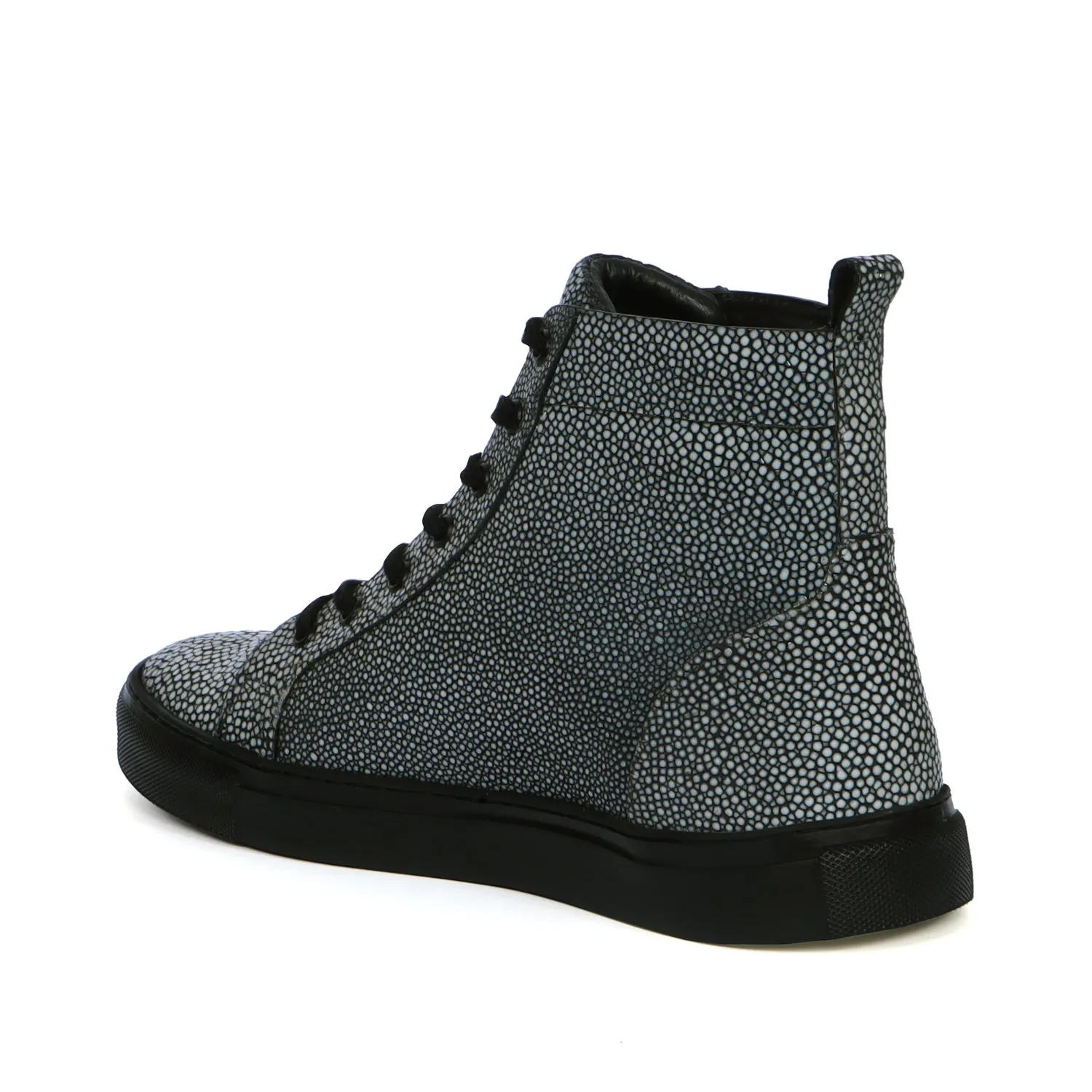 Luxurious Stingray Leather Sneakers with Black Sole