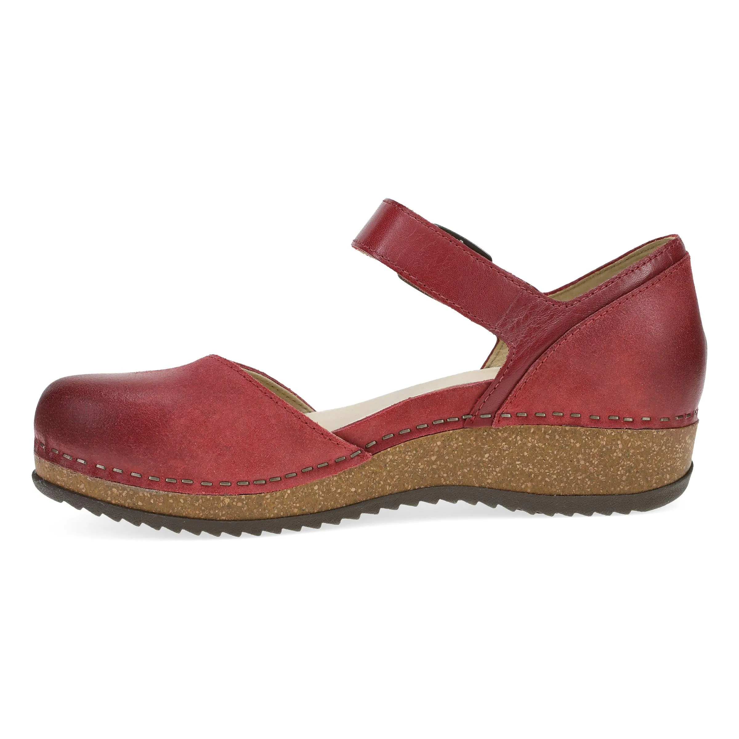 Mae Red Burnished Suede