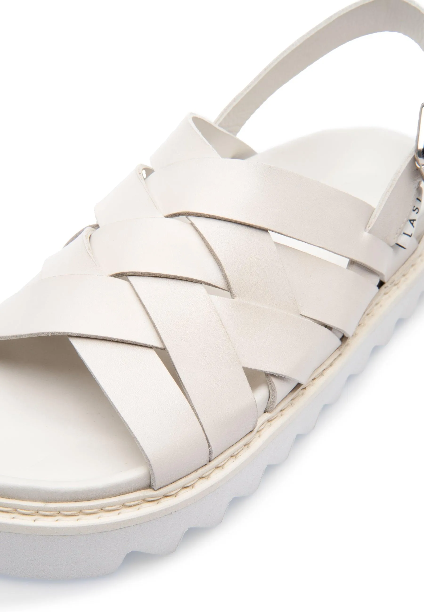 Maggie Off White Leather Chunky Sandals