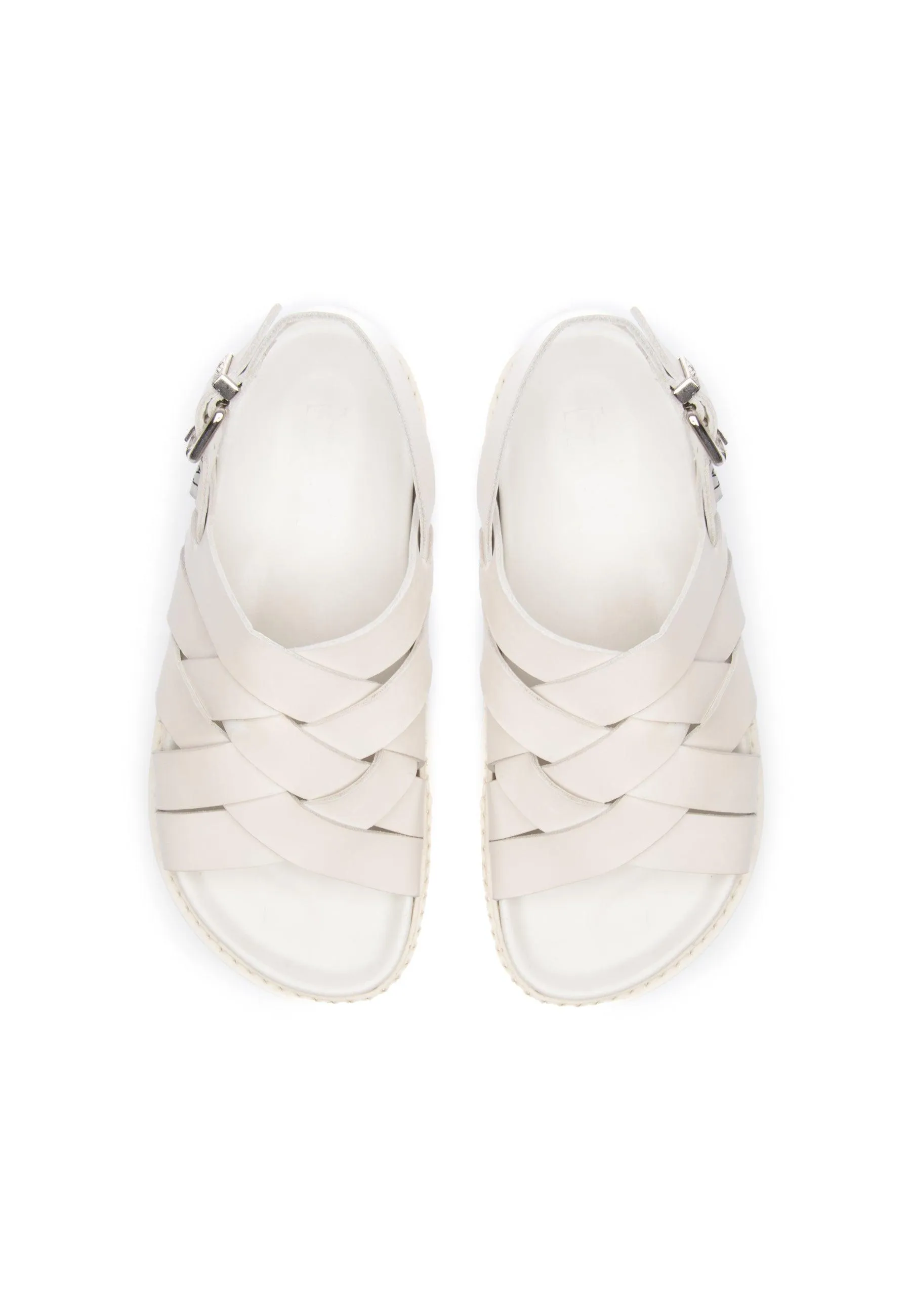 Maggie Off White Leather Chunky Sandals