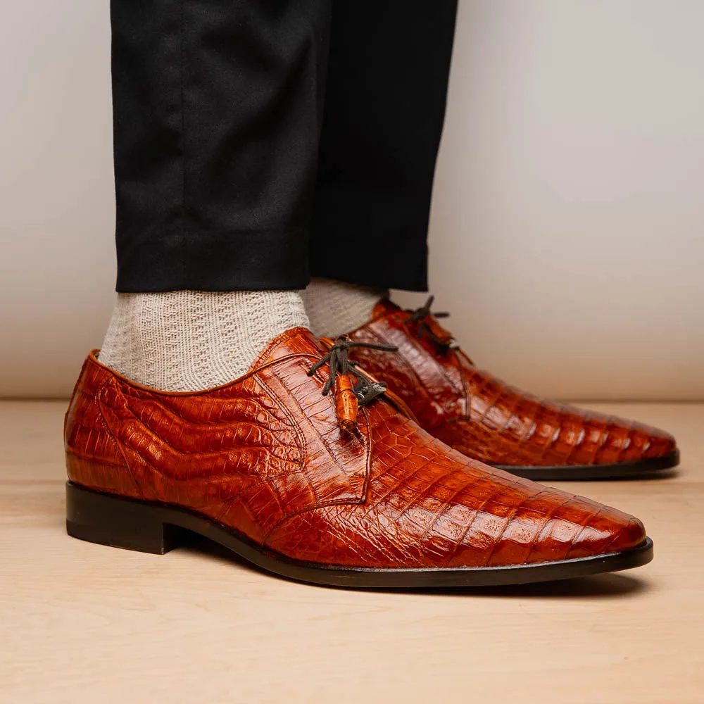 Marco Di Milano Lacio Caiman Brandy Derby Shoes