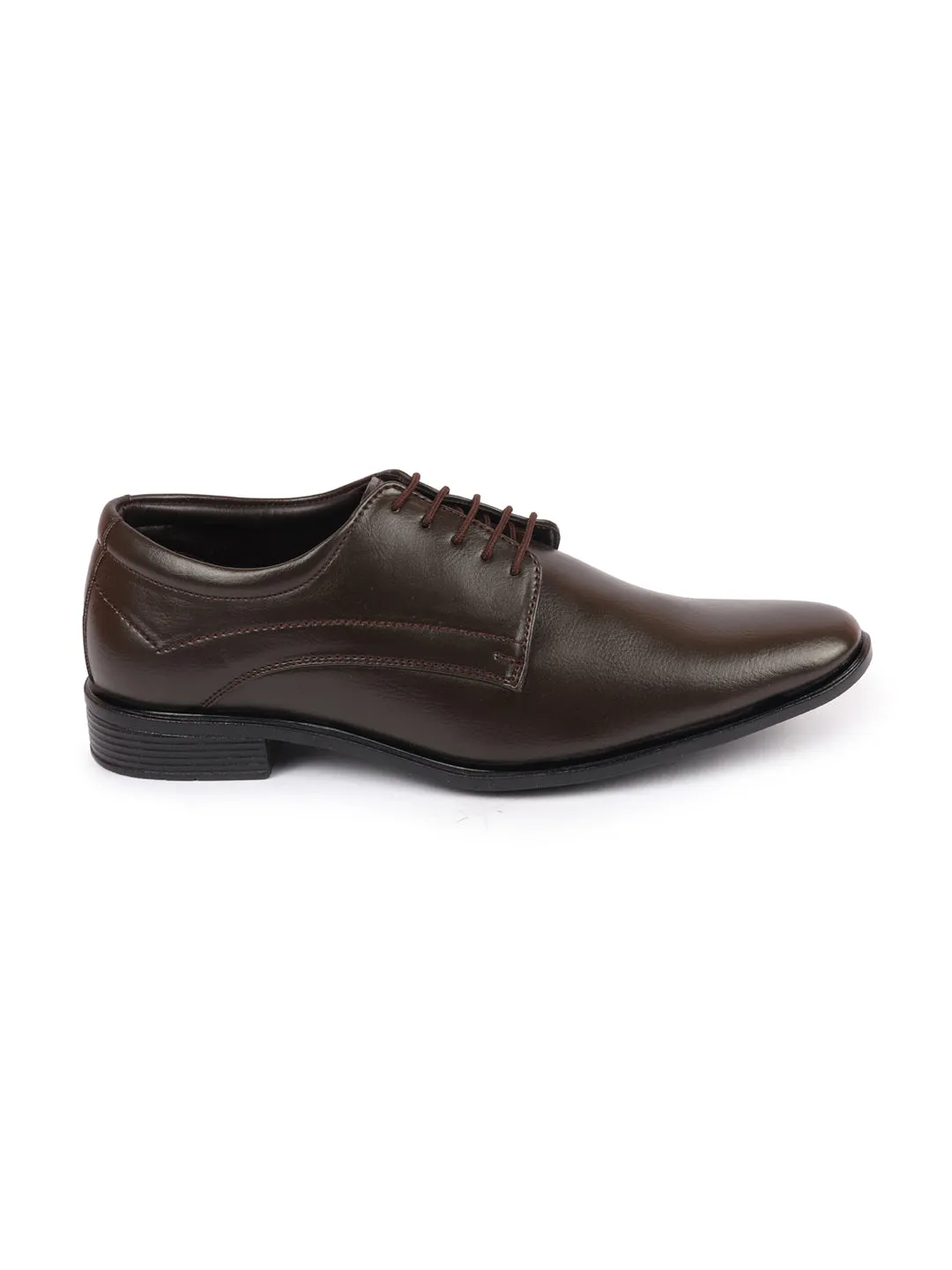 Men Brown Formal Office Dress Lace Up Derby Shoes