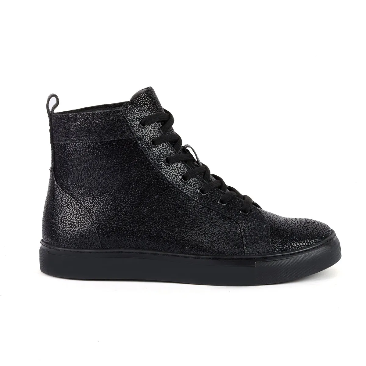 Men's Black Stingray Leather Sneakers