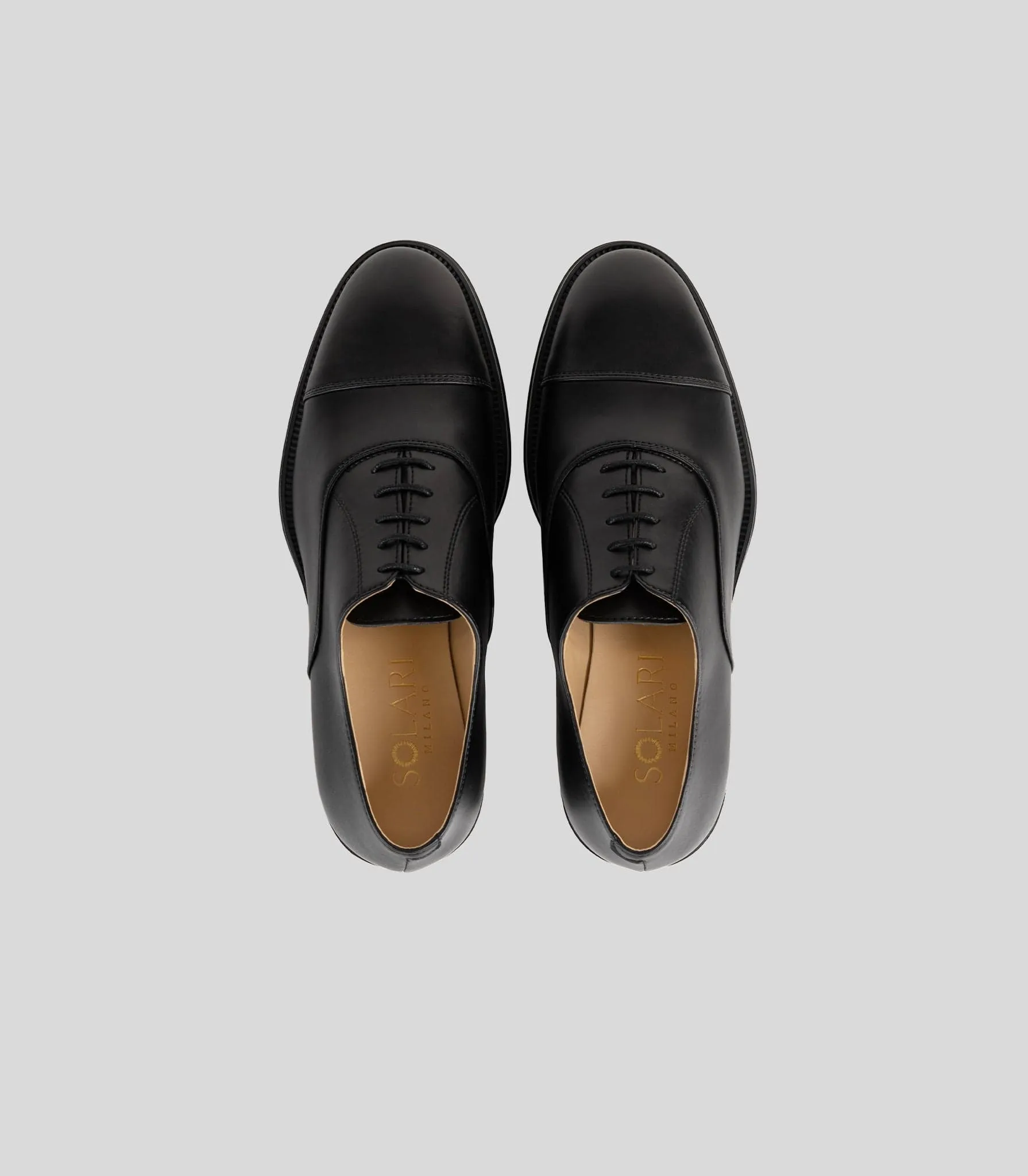 Men's Cap Toe Vegan Corn Leather Oxford Shoes | Black