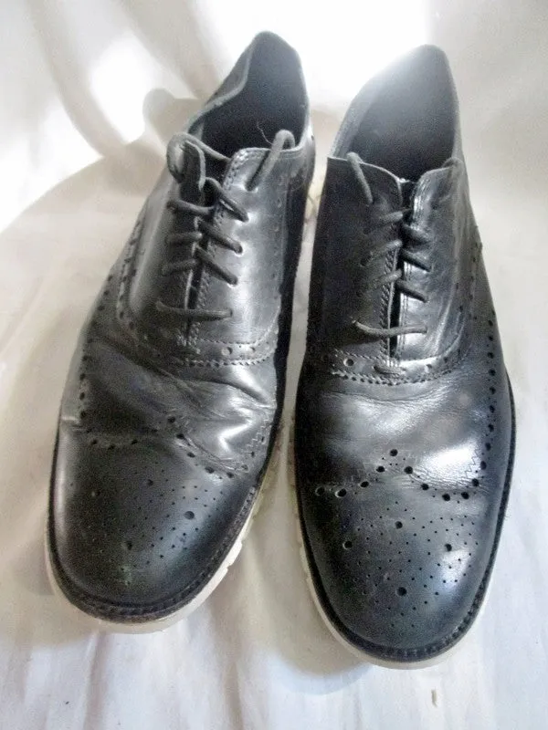 Mens COLE HAAN ZEROGRAND GRAND OS Wingtip Oxford Leather Shoes 11.5 BLACK