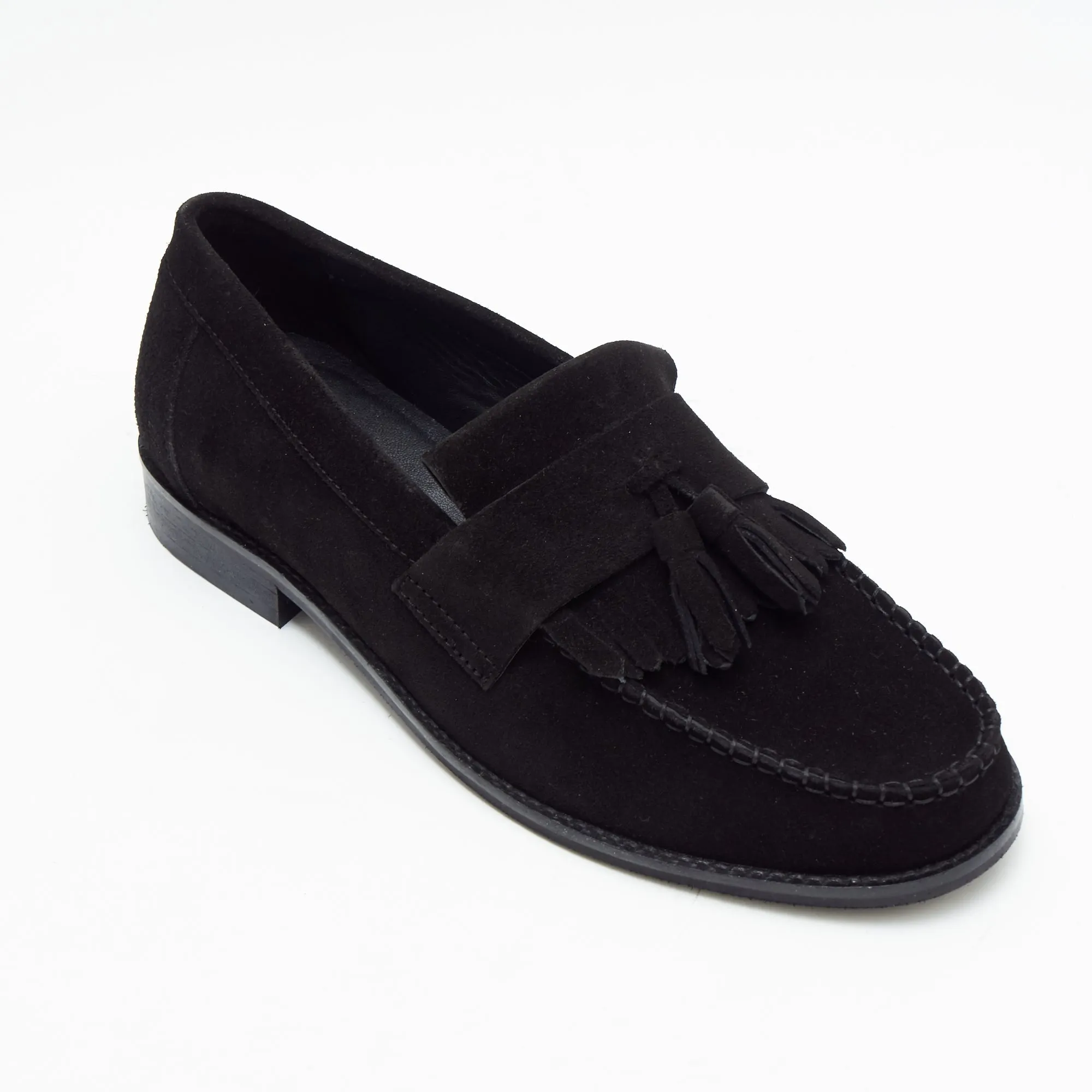 Mens Formal Moccasin Shoes 17999_Black Suede