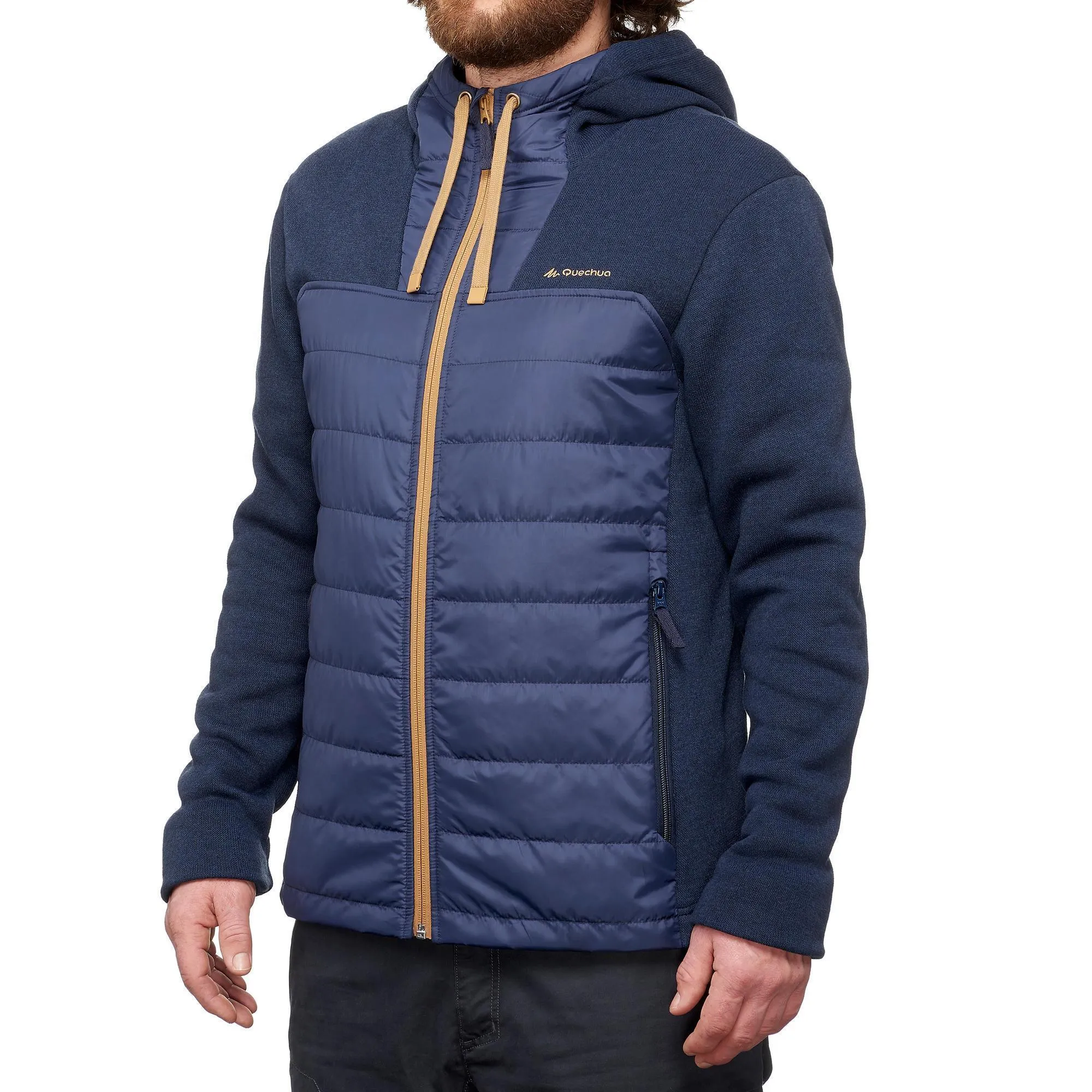 Men's hiking sweatshirt with hood Quechua NH100, dark blue