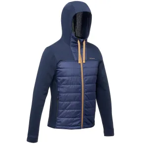 Men's hiking sweatshirt with hood Quechua NH100, dark blue