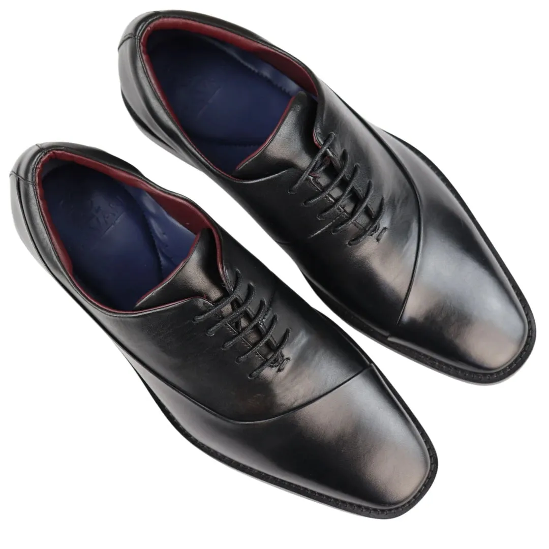 Mens Laced Real Leather Derby Shoes Smart Formal Classic Black Brown