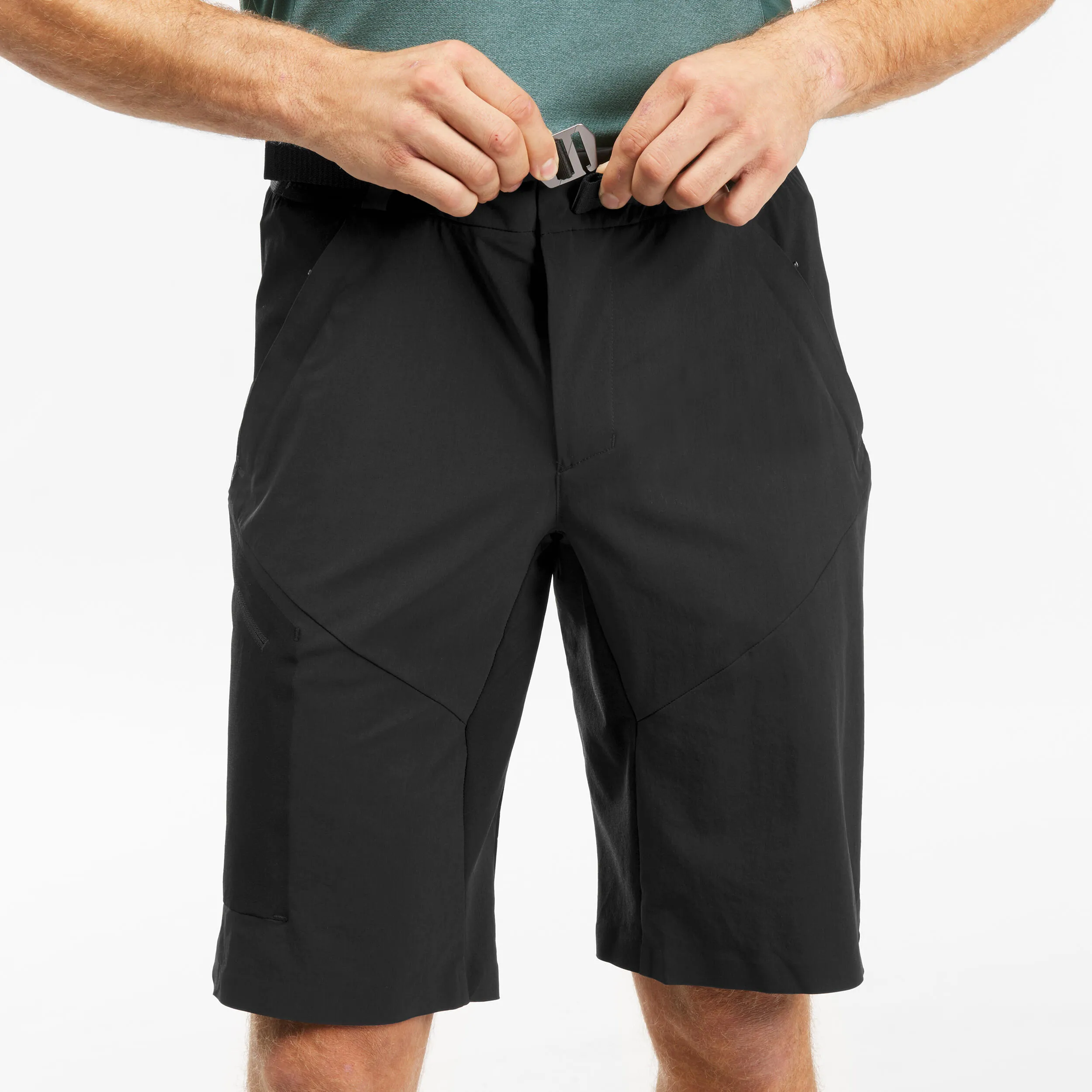 Men's long shorts Quechua MH500 for hiking, black