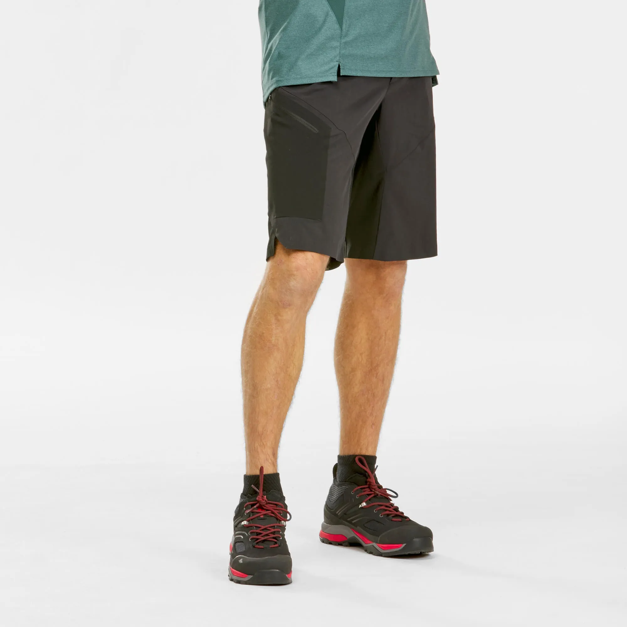 Men's long shorts Quechua MH500 for hiking, black