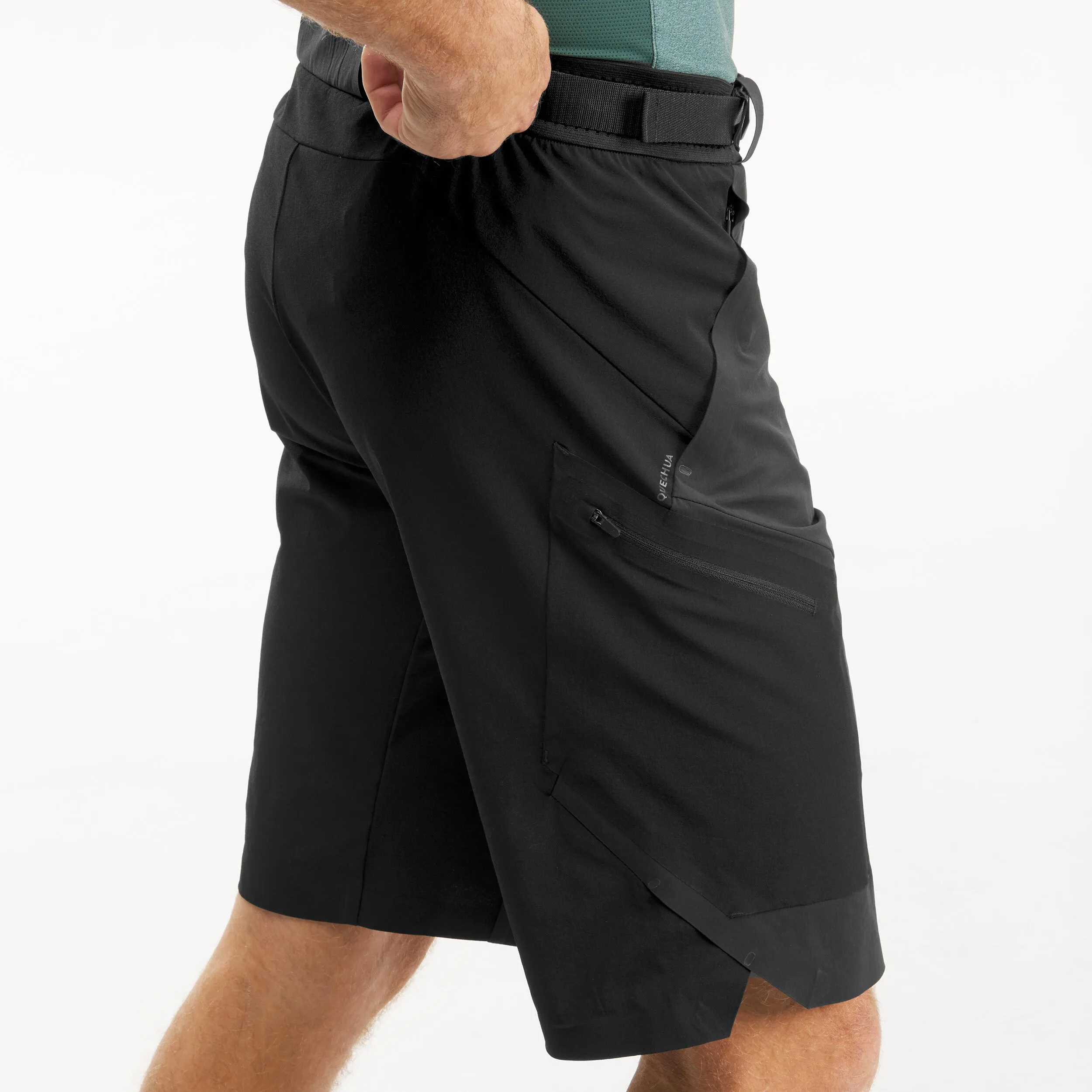 Men's long shorts Quechua MH500 for hiking, black