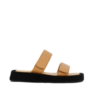 Mila Beige Leather Straps Sandals