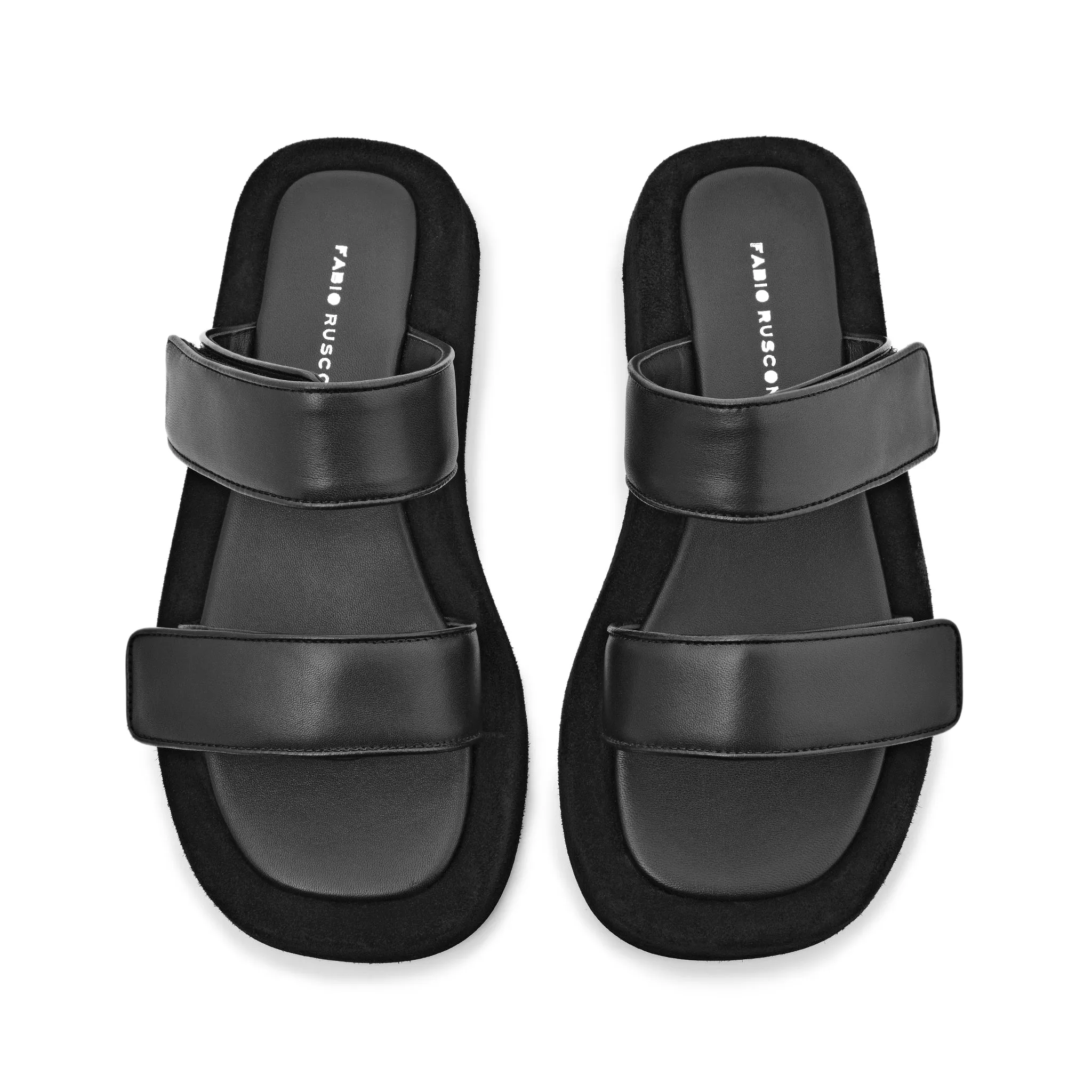 Mila Black Leather Straps Sandals