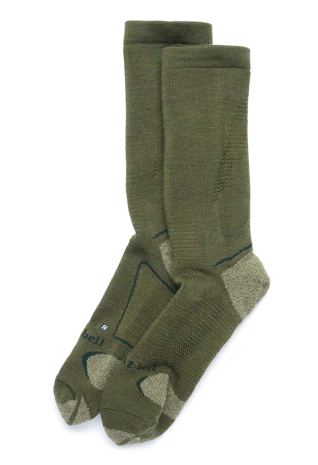 Montbell Merino Wool Supportec Trekking Socks - Olive Green