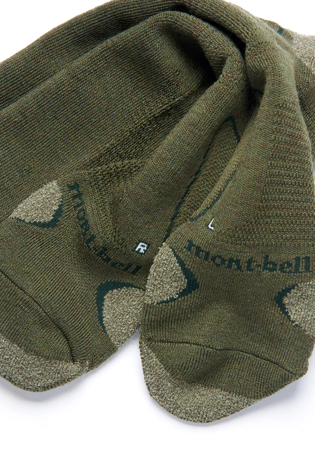 Montbell Merino Wool Supportec Trekking Socks - Olive Green