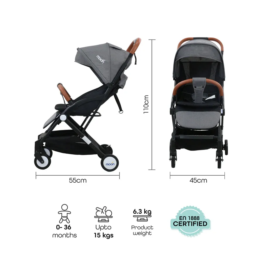 Moon Ritzi Cabin Stroller (Black/Grey Dots)