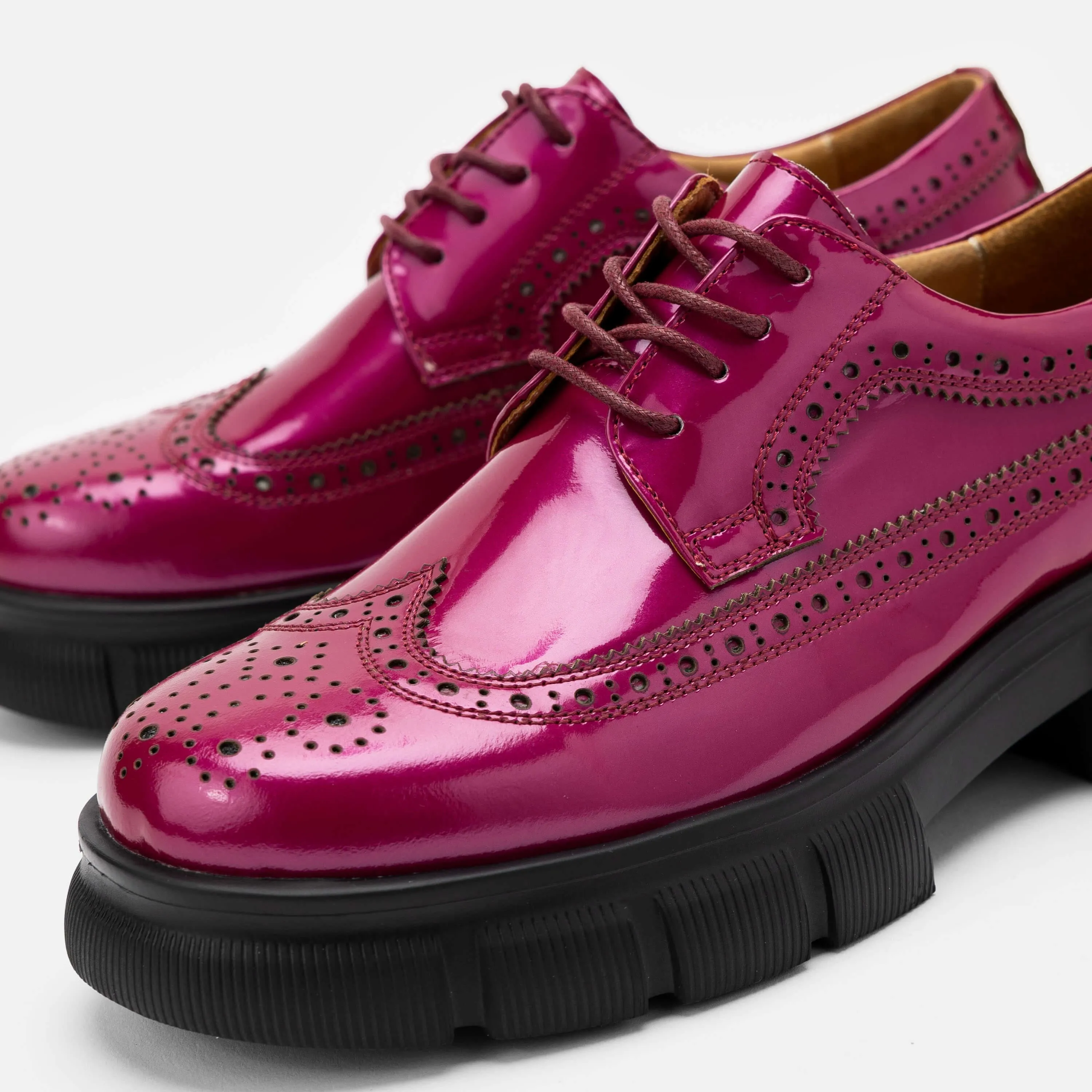 Ms. Alexander Magenta Leather Lug Wingtip Derby