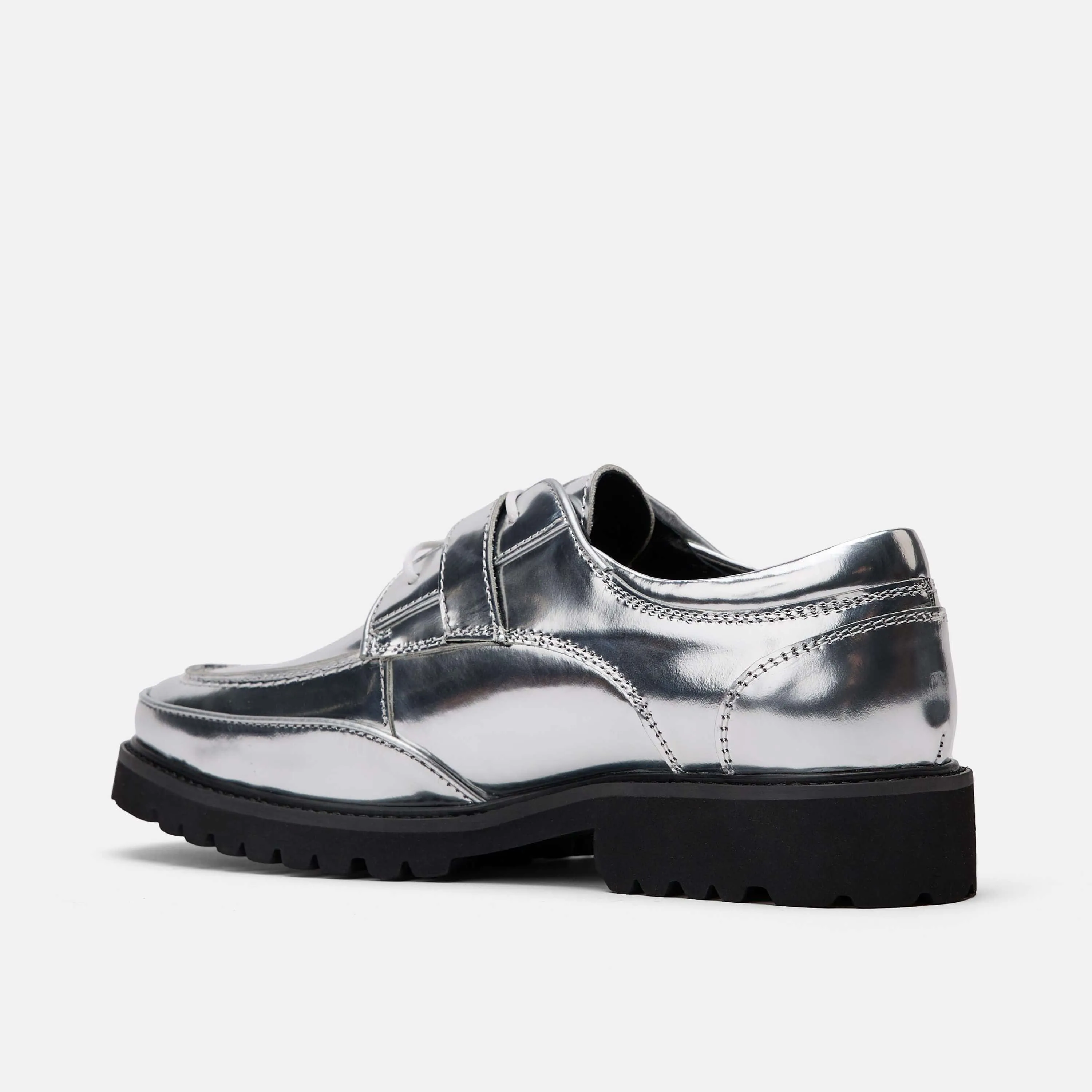 Ms. Atlas Chrome Patent Leather Lug Derby