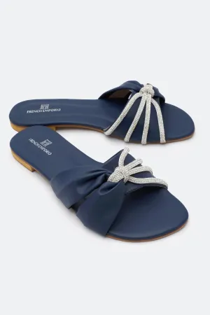 Navy Blue Ladies Casual Slippers